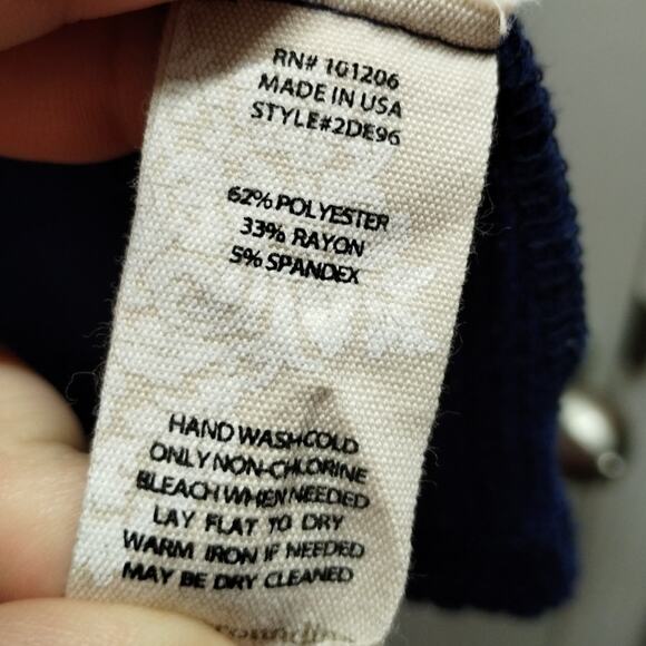 Soft Surroundings Women's Size Large Blue Riley Rib Knit Long Sleeve Popover Top - Picture 6 of 6